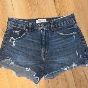 Abercrombie & Fitch Blue Distressed Jean Shorts